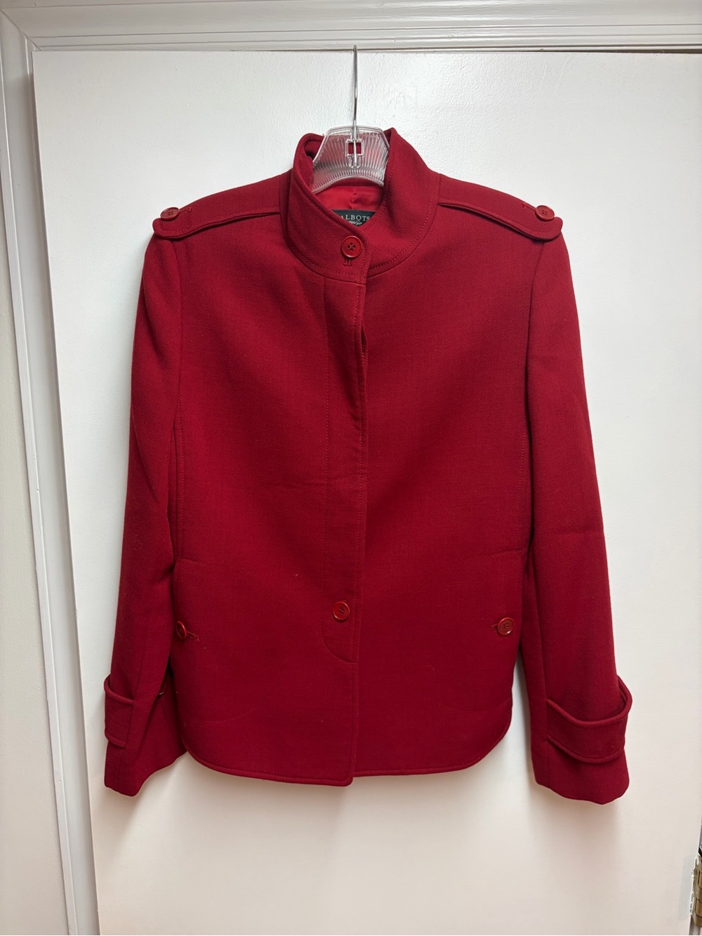 Classic Talbots Women's Red Military-Style Jacket